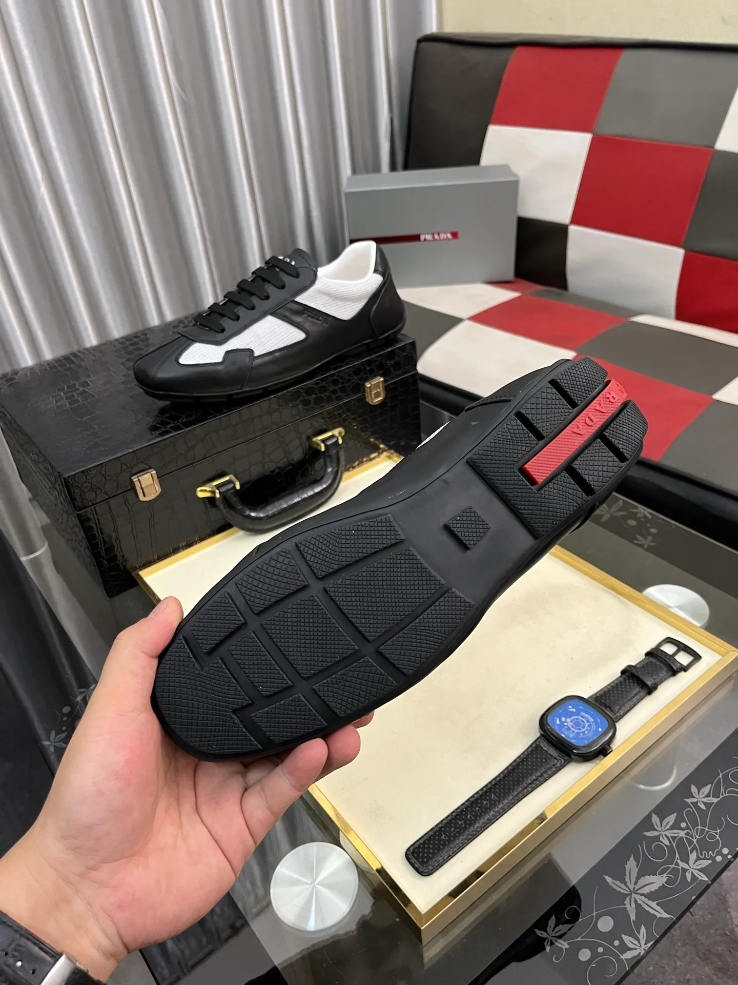 Men's men's shoes 💰458⌚️⌚️prada: new spring and summer casual shoes, sports sneakers, fabric: imported cowhide, lining: original lining, sole: original sole, size: 38-444️⃣colors available